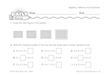 Math Warm-Up 225 for Gr. 3 & 4: Algebra, Patterns & Functions