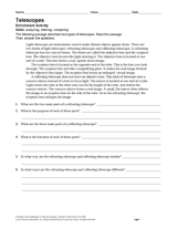 Activity: Telescopes