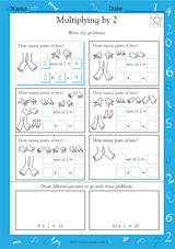 Multiplying by 2 Using Feet (Grade 3)