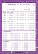 Multiplying and Dividing by 10 with Decimals